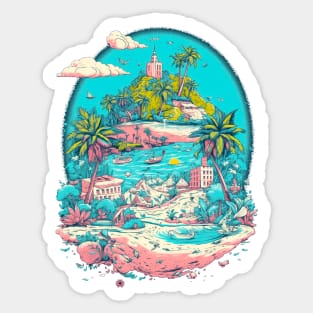 Blazing Coastal Retreat Sticker